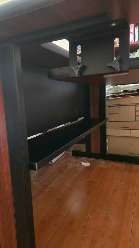 Wood Grain Computer Desk with Adjustable Keyboard Tray - photo 4