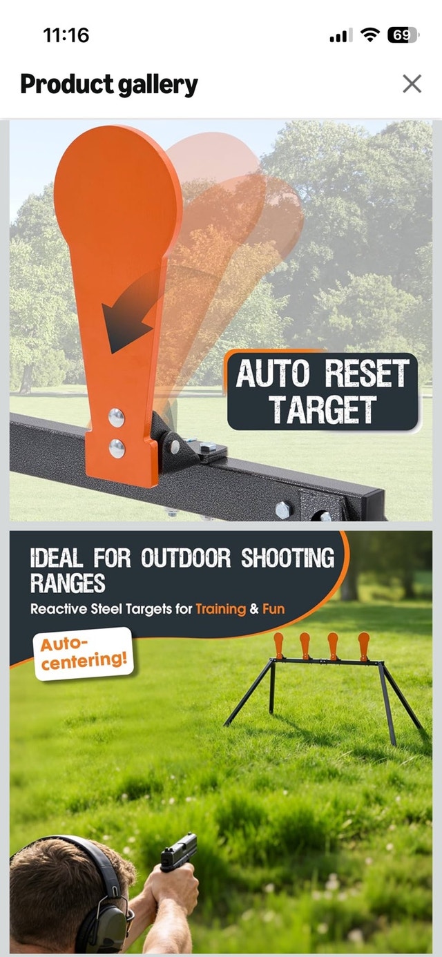 Self Resetting AR500 Steel Shooting Target System - photo 5