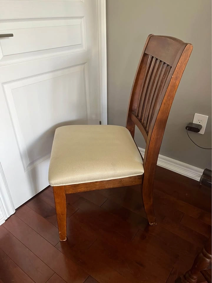 Single Wooden Dining Chair with Upholstered Seat - photo 2