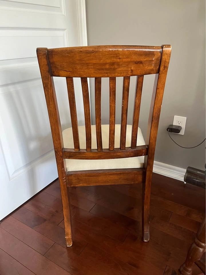 Single Wooden Dining Chair with Upholstered Seat - photo 3