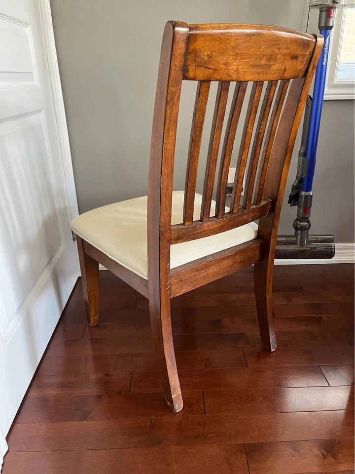 Single Wooden Dining Chair with Upholstered Seat - photo 4