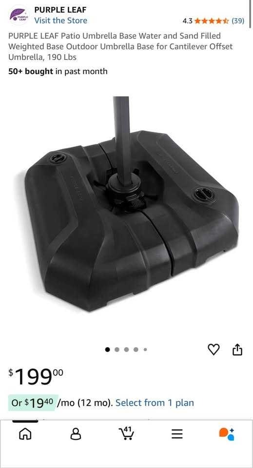 Purple Leaf Umbrella Water Tank Base