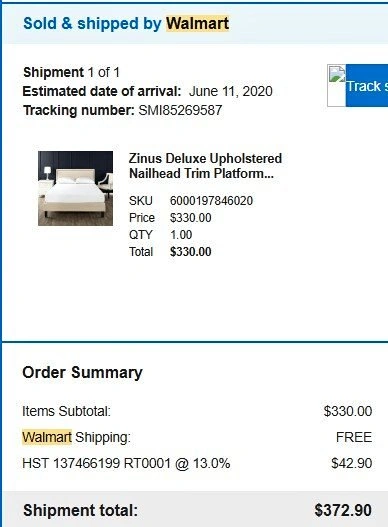 Zinus Deluxe Upholstered Nailhead Trim Platform King Bed
