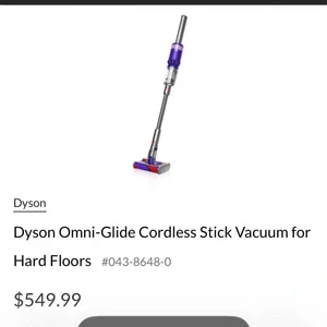 NEW! Dyson Omni-Glide Cordless Stick Vacuum (Purple)