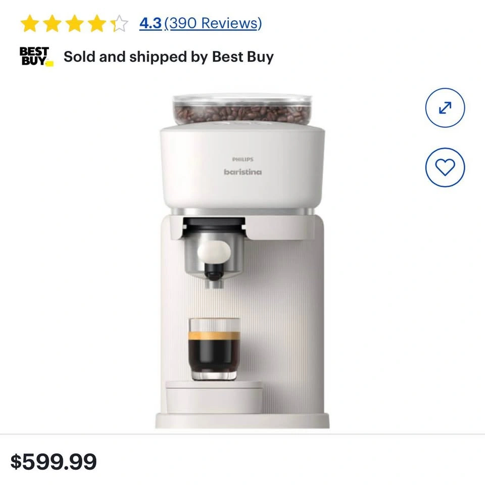 NEW! Philips Baristina Automatic Espresso Machine (Black) - photo 2