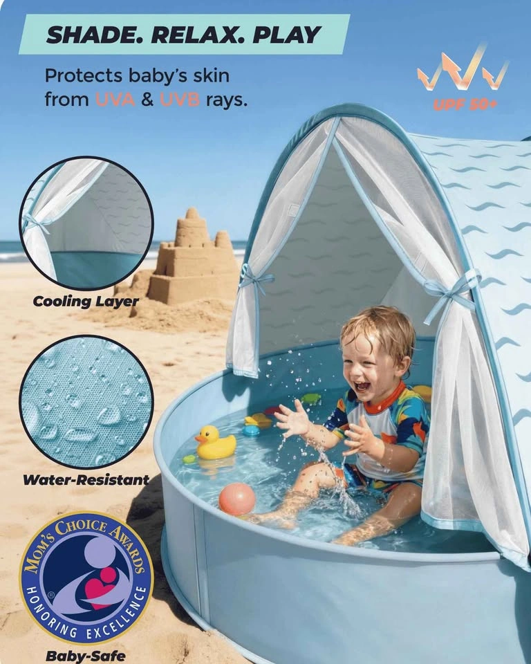 Brand New WEMOH T1 Plus Baby Beach Tent with 3-in-1 UPF 50+ Sun - photo 4