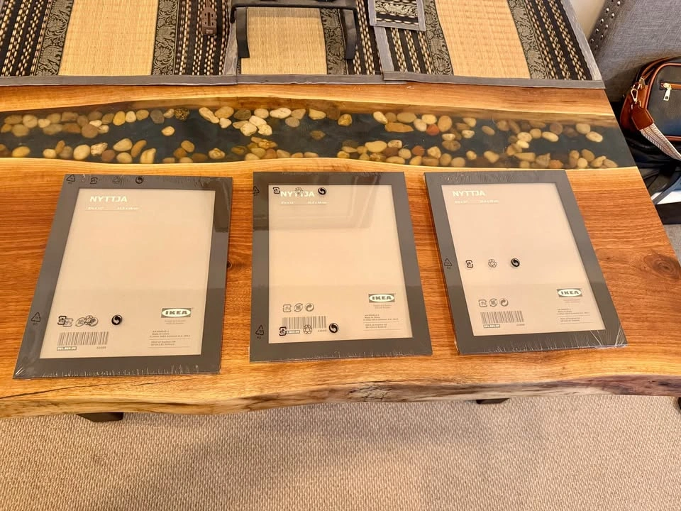3 Black NYTTJA IKEA picture frames 8.5” x 11” - photo 2