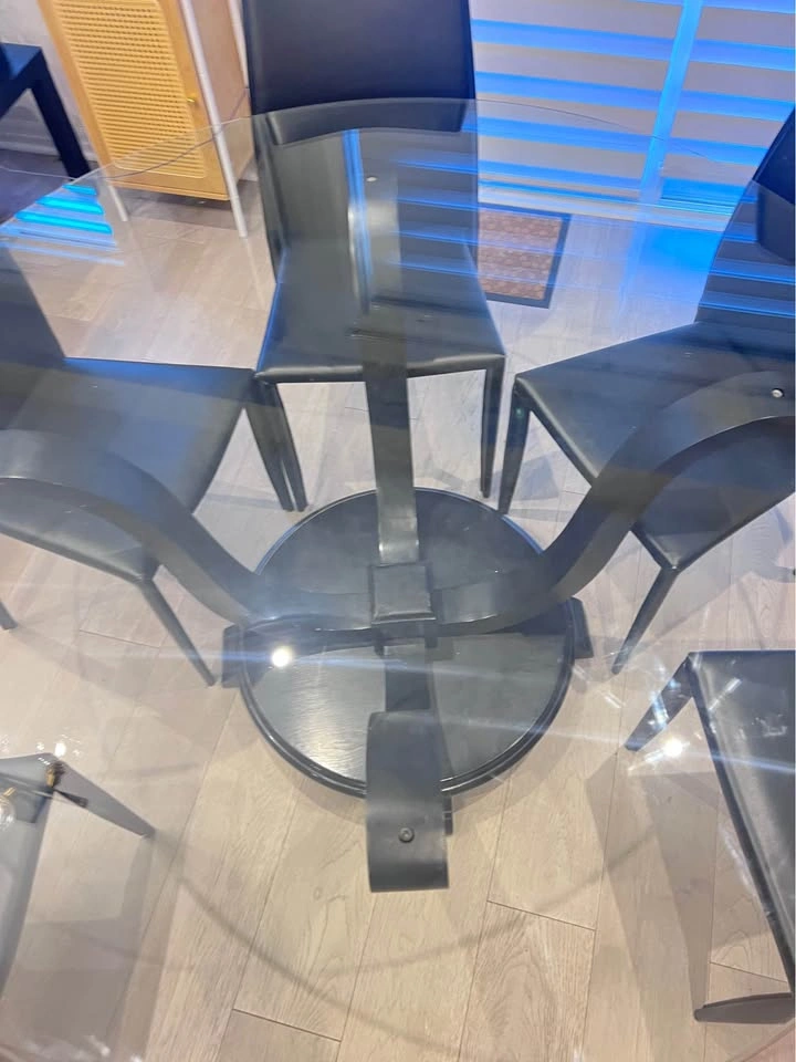 Glass Top Dining Table with 8 Chairs - photo 4
