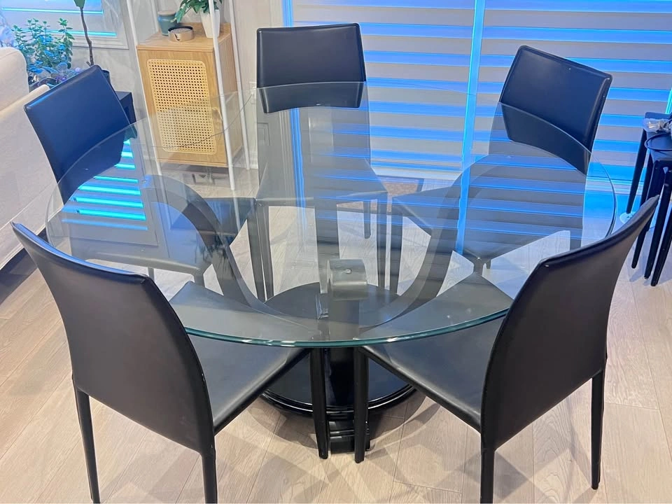 Glass Top Dining Table with 8 Chairs - photo 5