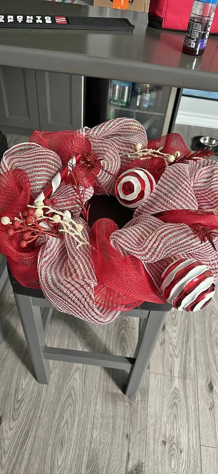 Large Handmade Christmas Mesh Wreath