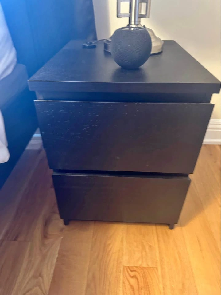 Matching pair of IKEA MALM 2-drawer nightstands