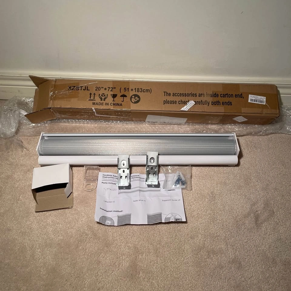 NEW! SMONTER Cordless Zebra Window Blinds 20” x 72” - Grey - photo 5