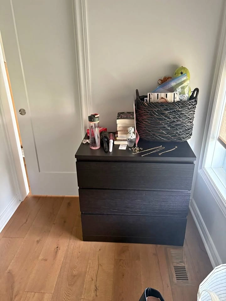 IKEA MALM 3-Drawer Dresser – Black / Black-Brown