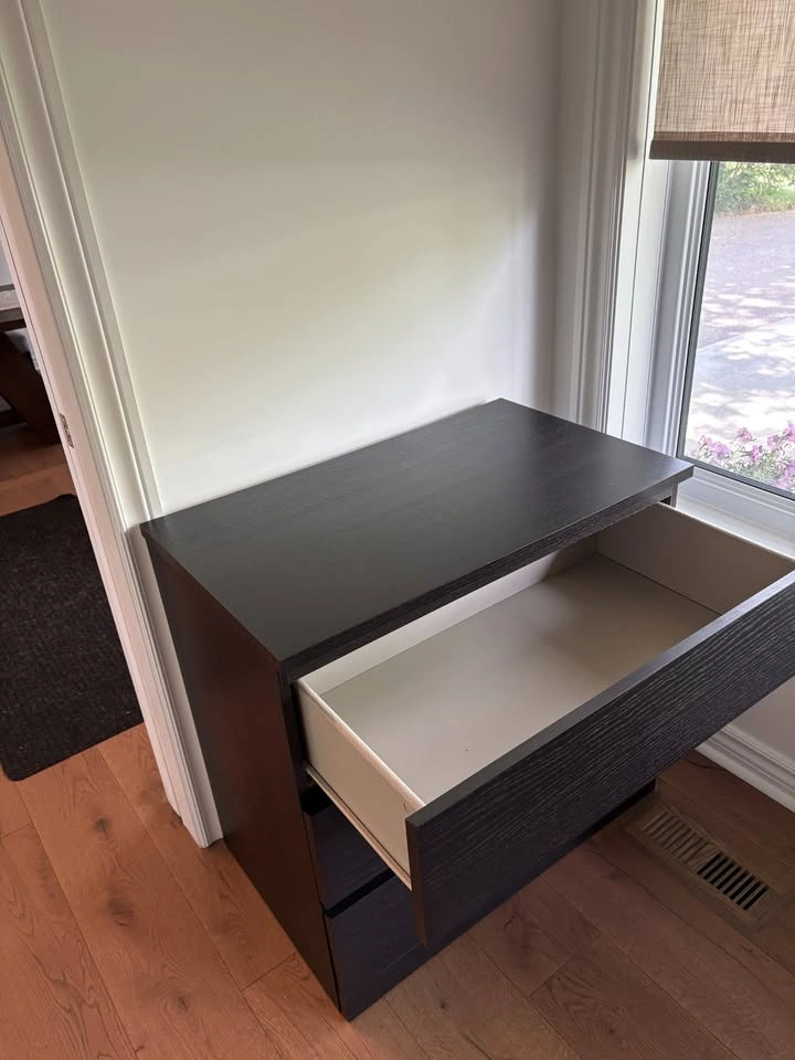 IKEA MALM 3-Drawer Dresser – Black / Black-Brown - photo 3