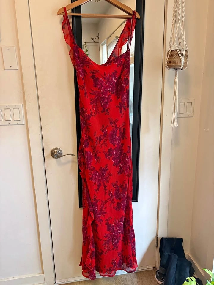 Park & Fifth Red Floral Maxi Dress XL