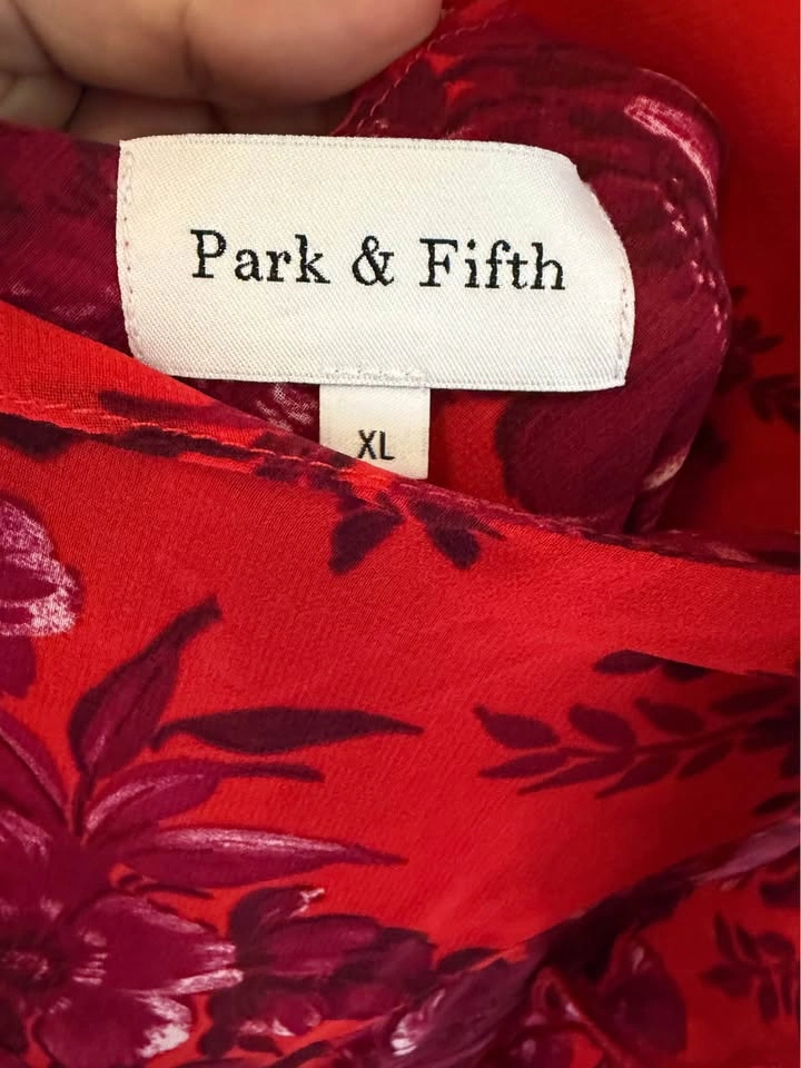 Park & Fifth Red Floral Maxi Dress XL - photo 3