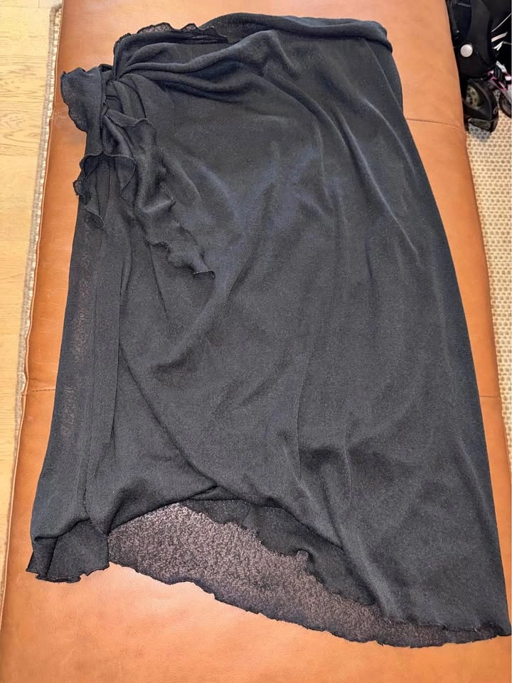 Black Ruffle Bathing Suit Wrap