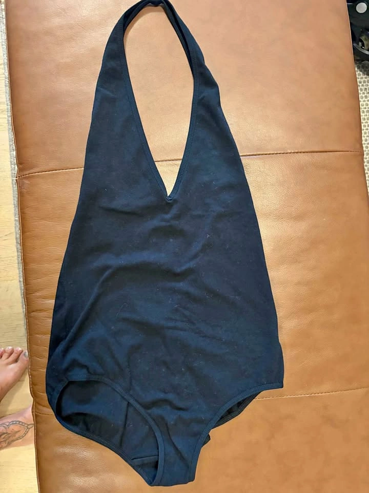 American Apparel Black Halter Bodysuit (M)