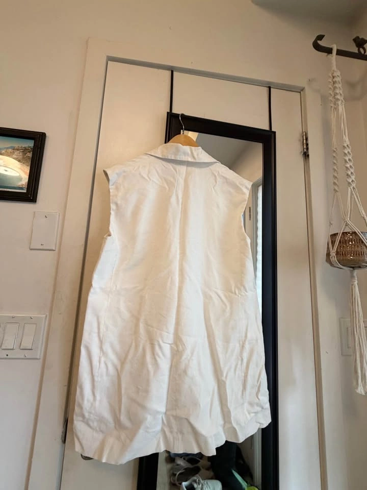 Zara White Sleeveless Blazer Vest - Small - photo 2