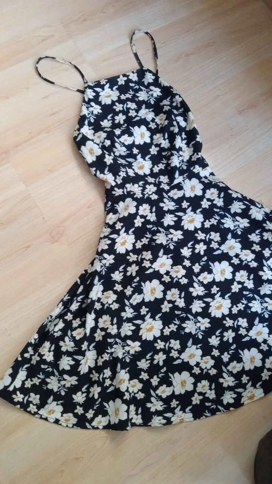 Black floral mini dress - photo 2