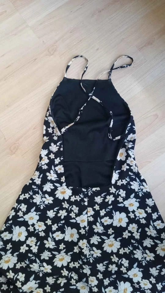 Black floral mini dress - photo 3