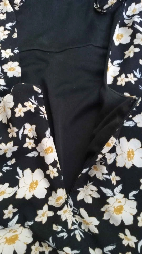 Black floral mini dress - photo 4
