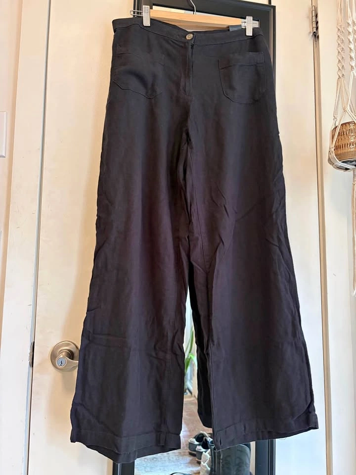 H&M Wide Leg Linen Blend Pants - US 10