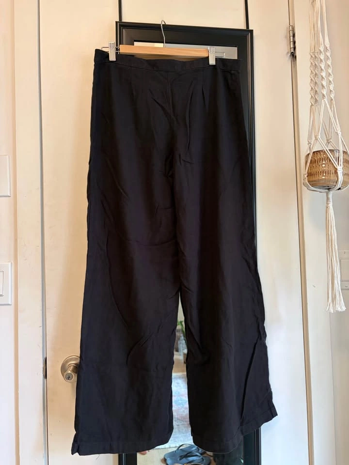 H&M Wide Leg Linen Blend Pants - US 10 - photo 2