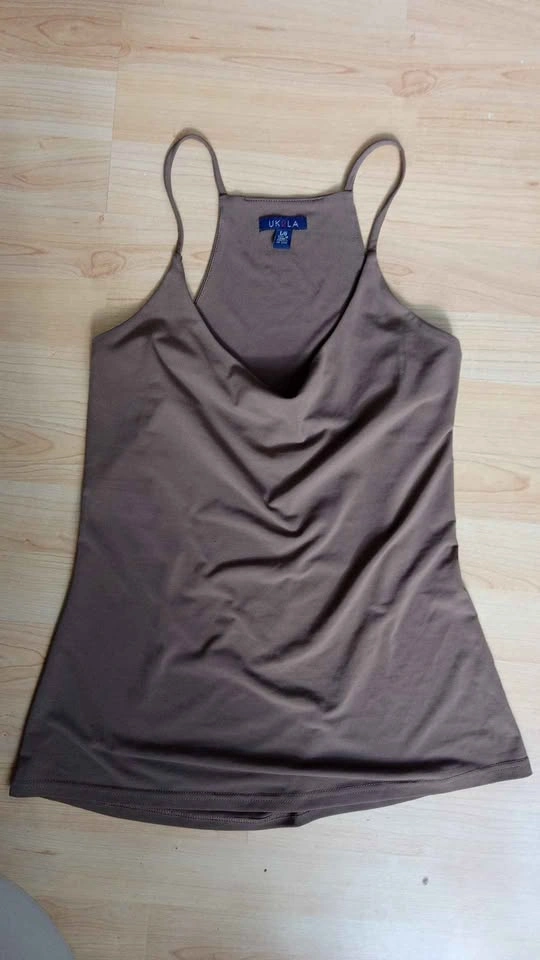 UK LA brown cowl neck cami top L/G - photo 2