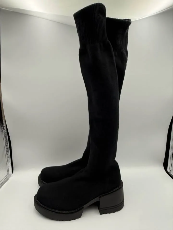 Sock Style Coth Over The Knee Women's High Boots Slim Leg image indicator(2)