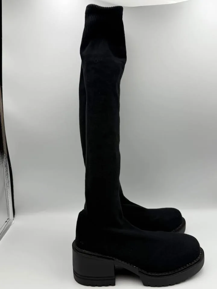 Sock Style Coth Over The Knee Women's High Boots Slim Leg image indicator(4)