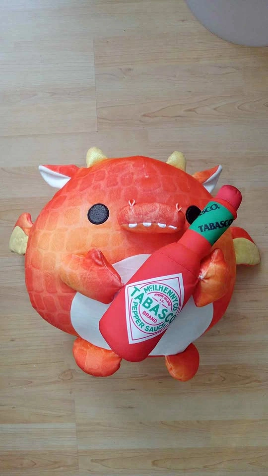 Squishmallow Dragon Plush with Tabasco Bottle Plush