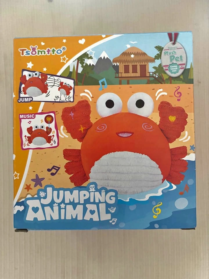 Tsomtto Jumping Animal Plush Pet Crab Toy