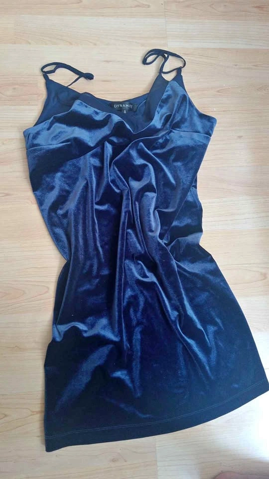 Dynamite Navy Blue Velvet Slip Dress Size M