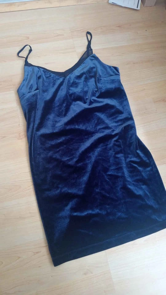 Dynamite Navy Blue Velvet Slip Dress Size M - photo 2