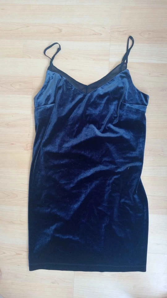 Dynamite Navy Blue Velvet Slip Dress Size M - photo 4