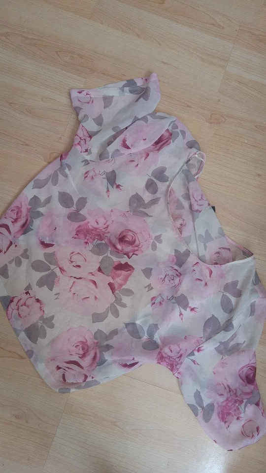 H&M Divided pink sheer floral blouse - photo 3
