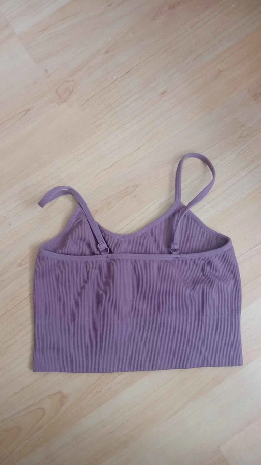 Purple ribbed crop top bralette size XS - photo 2