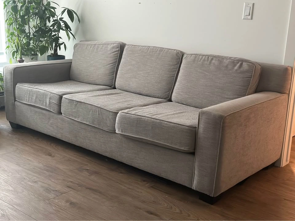 Modern 3-Seater Grey Fabric Sofa – Comfortable & Sturdy - photo 2