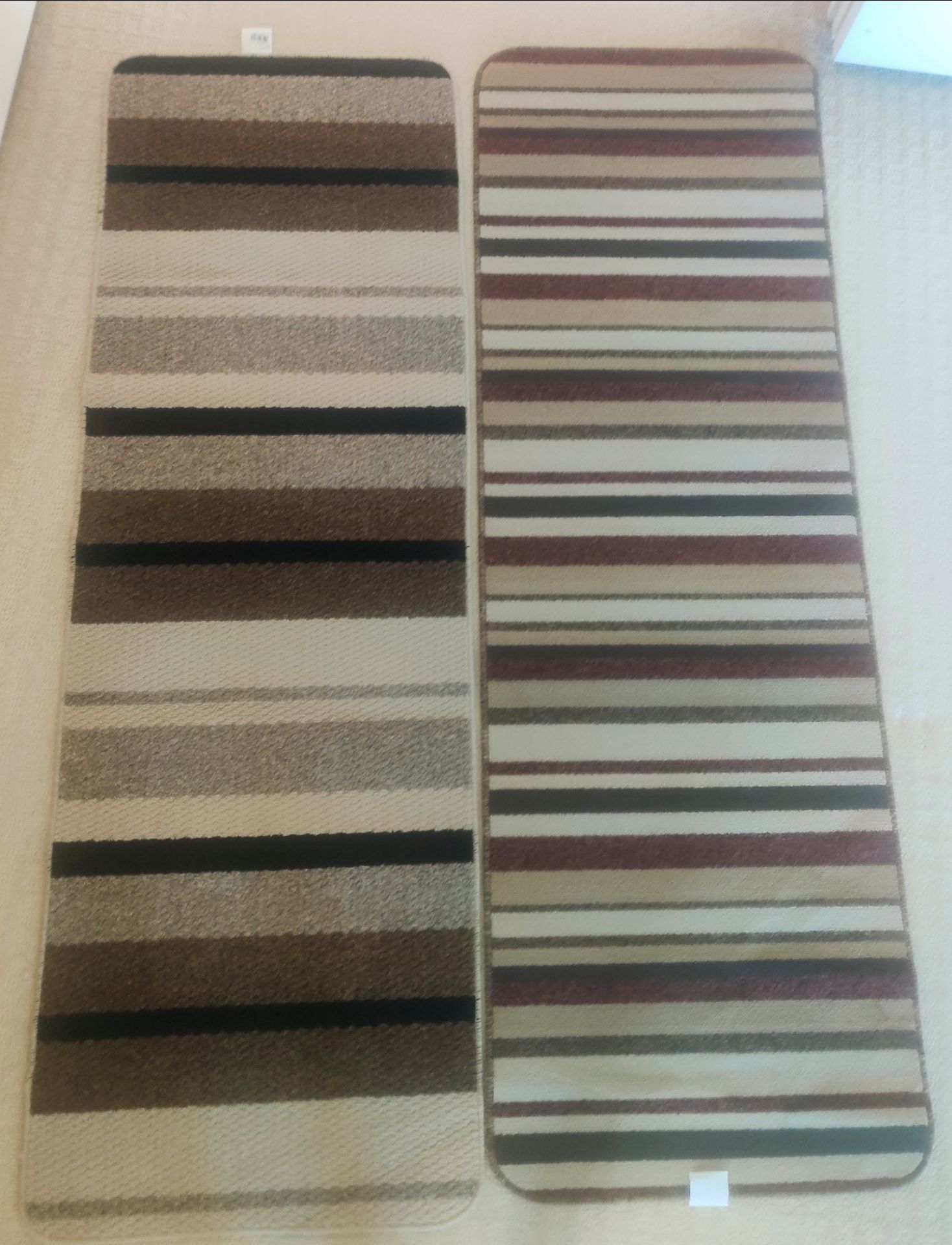 Set of 2 Brand New Striped Rug Runners 2 ft x 6 ft