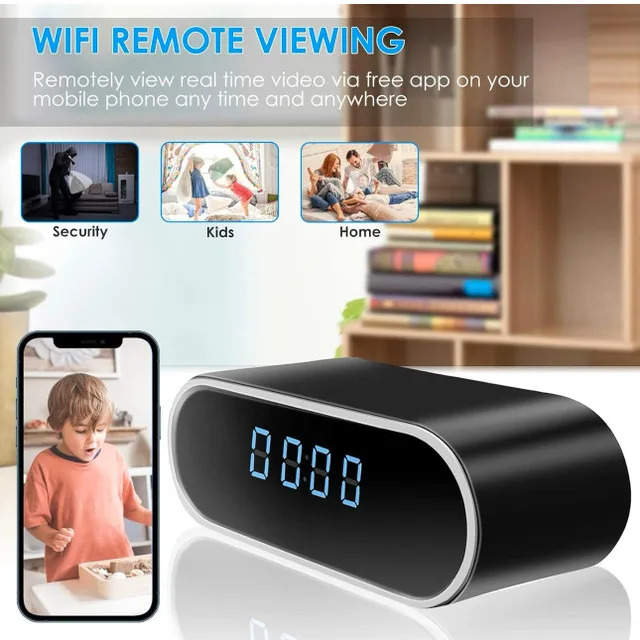 4K/1080P Wi-Fi Mini Clock Camera image indicator(3)