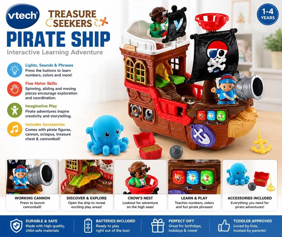 VTech Treasure Seekers Pirate Ship – Interactive Learning Toy - photo 2