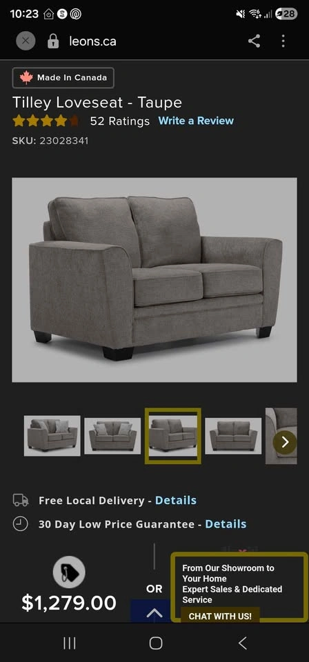 Moving sale - Tilley Loveseat - Taupe - photo 3