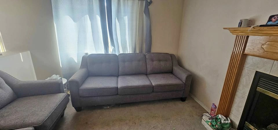 Moving sale - Grey Three-Seat Fabric Sofa