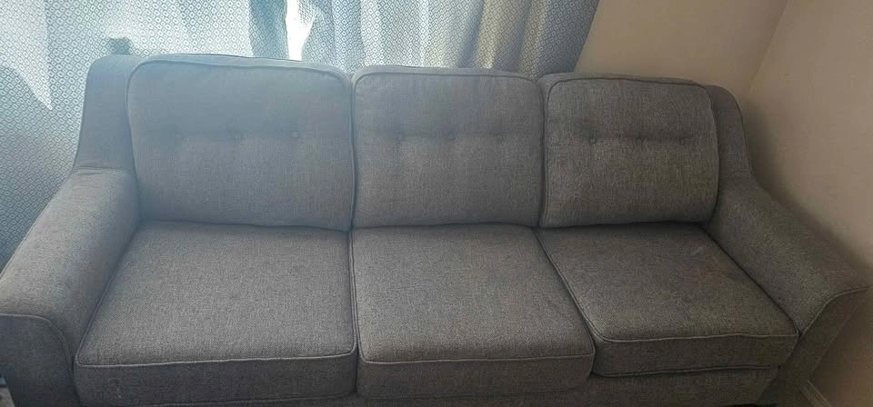 Moving sale - Grey Three-Seat Fabric Sofa - photo 2