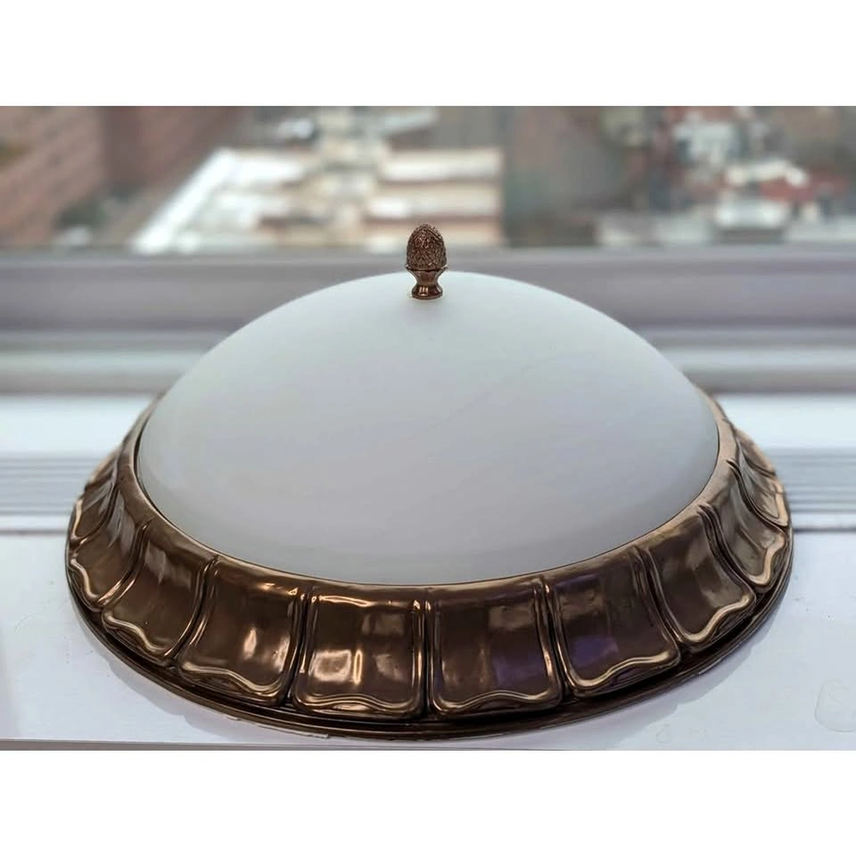 Vintage 20” Flush Mount Mid Century Apartment Building Ceiling L
