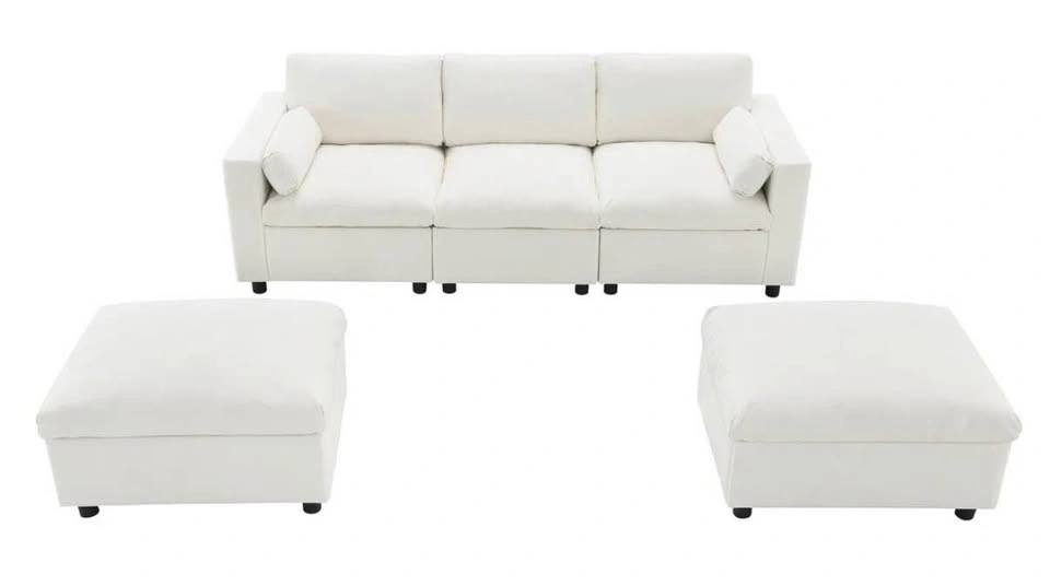 Wayfair 85.6” Chenille Modular Sectional Sofa with Storage Pocke - photo 4