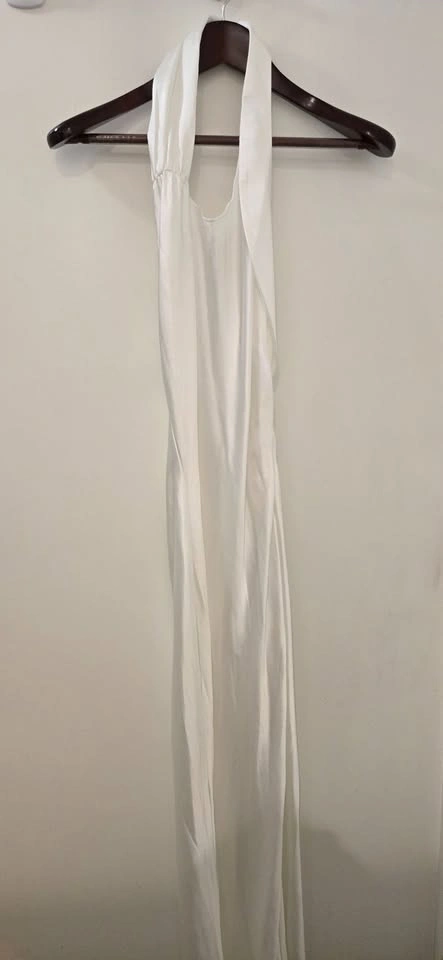 NWT Meshki Laura Halter Satin Gown in White – Size Small - photo 2