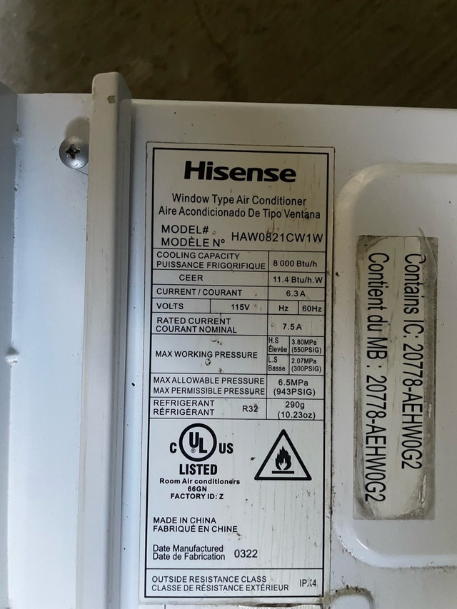 Hisense Window Air Conditioner (Remote Included) - photo 2