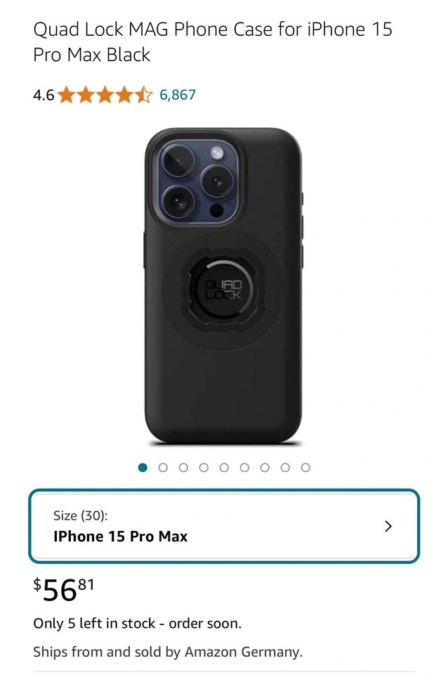 Quad Lock MAG Phone Case for iPhone 15 Pro Max Black - photo 3